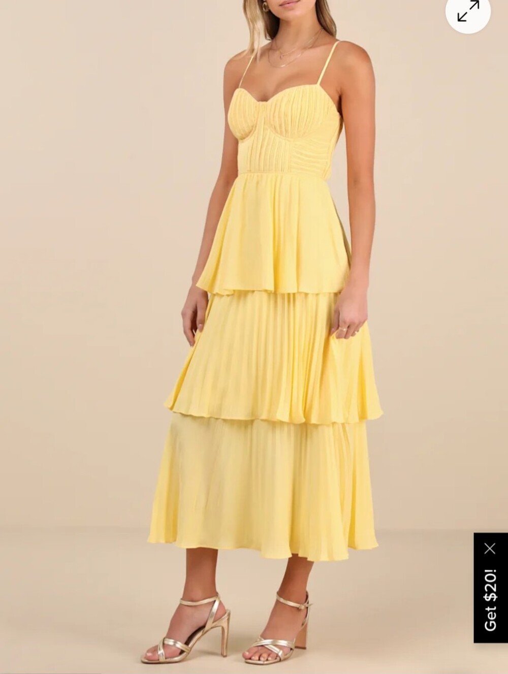 Lulu's Pale Yellow High-Low Ruffled Dress - Picture 4 of 6